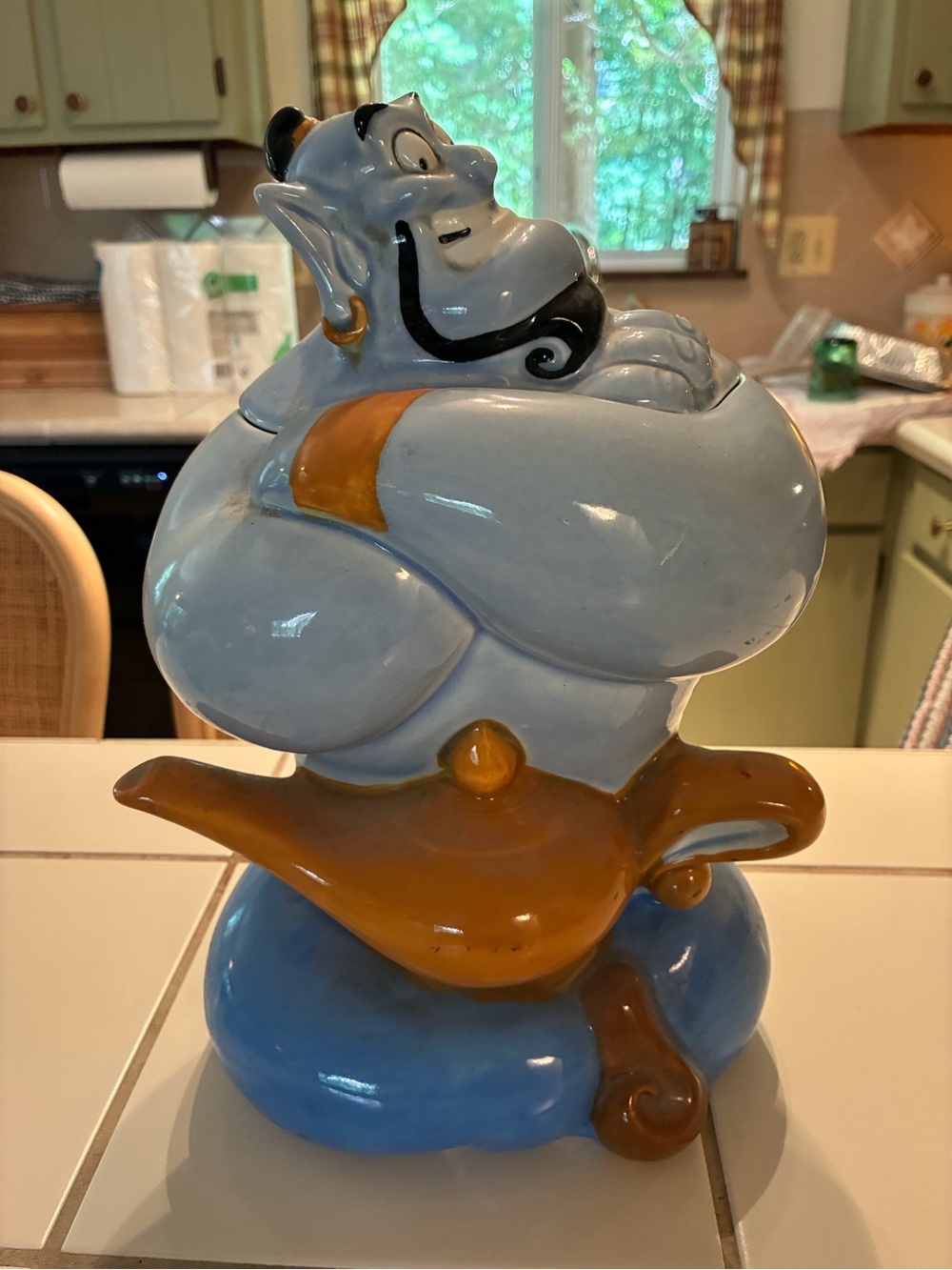 Vintage 1994 Disney Aladdin Genie ceramic cookie jar
